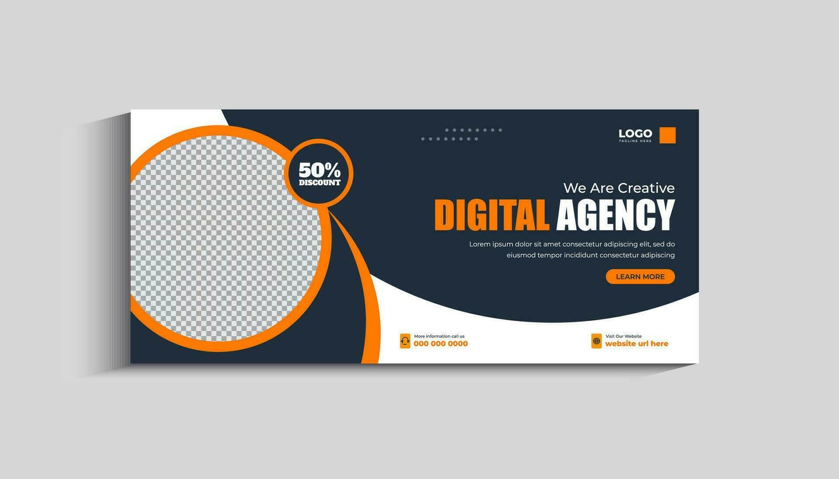 Digital marketing agency social media cover and web banner template vector