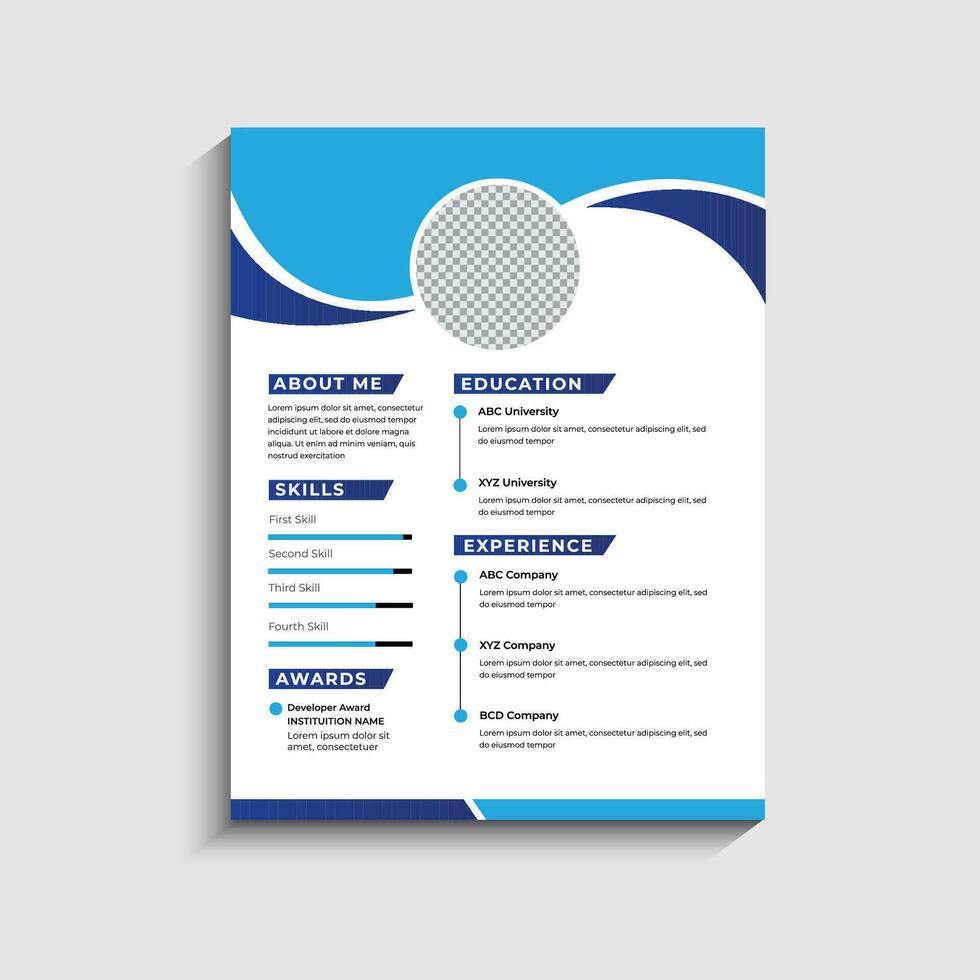 Modern Clean Resume CV Template Design vector
