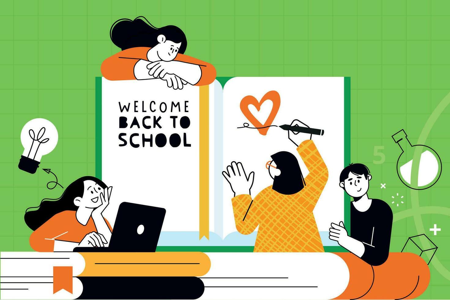 Education. Vector illustration concepts for graphic and web design, business presentation, marketing and print material. Back to school.