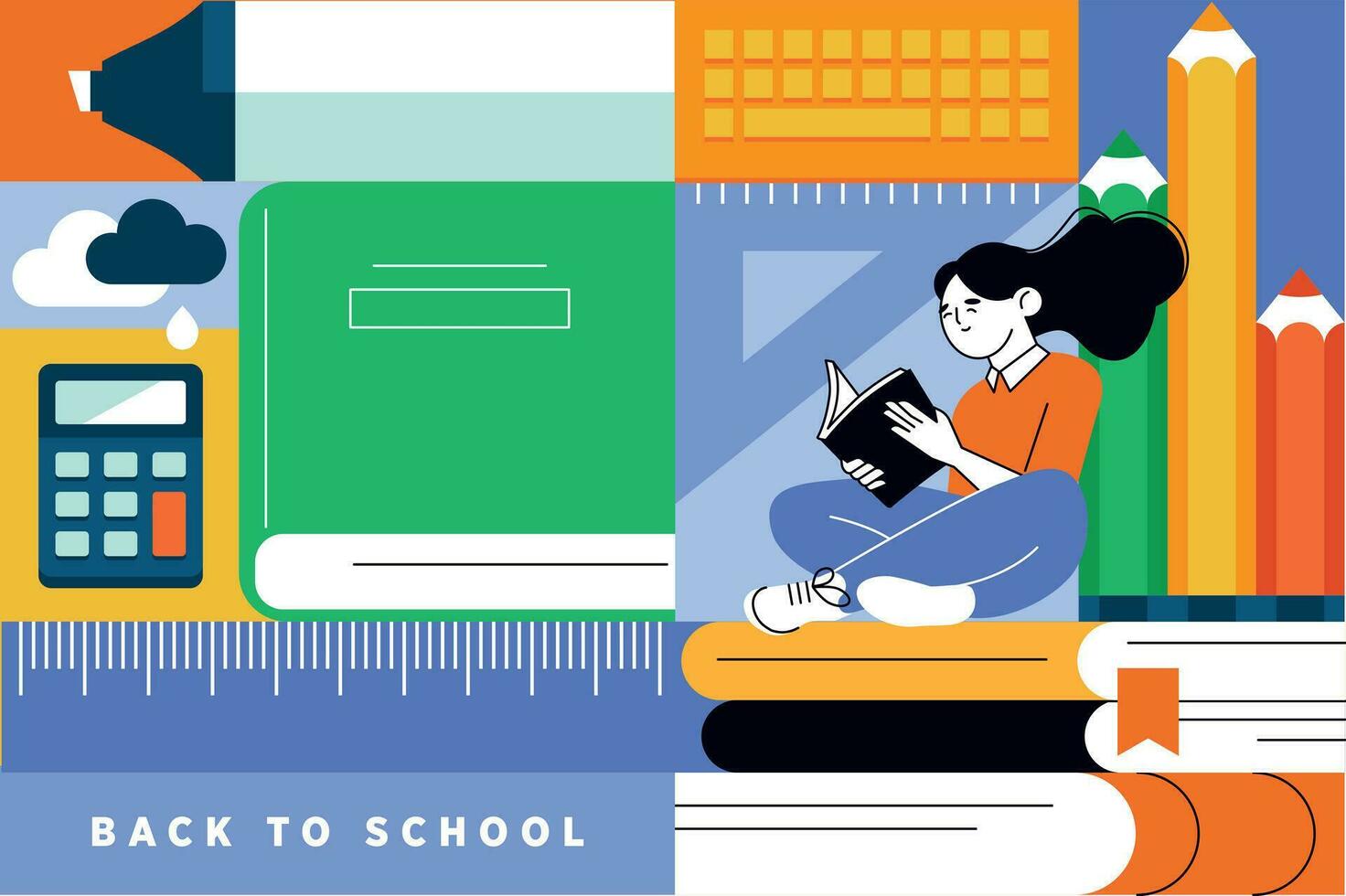 Education. Vector illustration concepts for graphic and web design, business presentation, marketing and print material. Back to school.