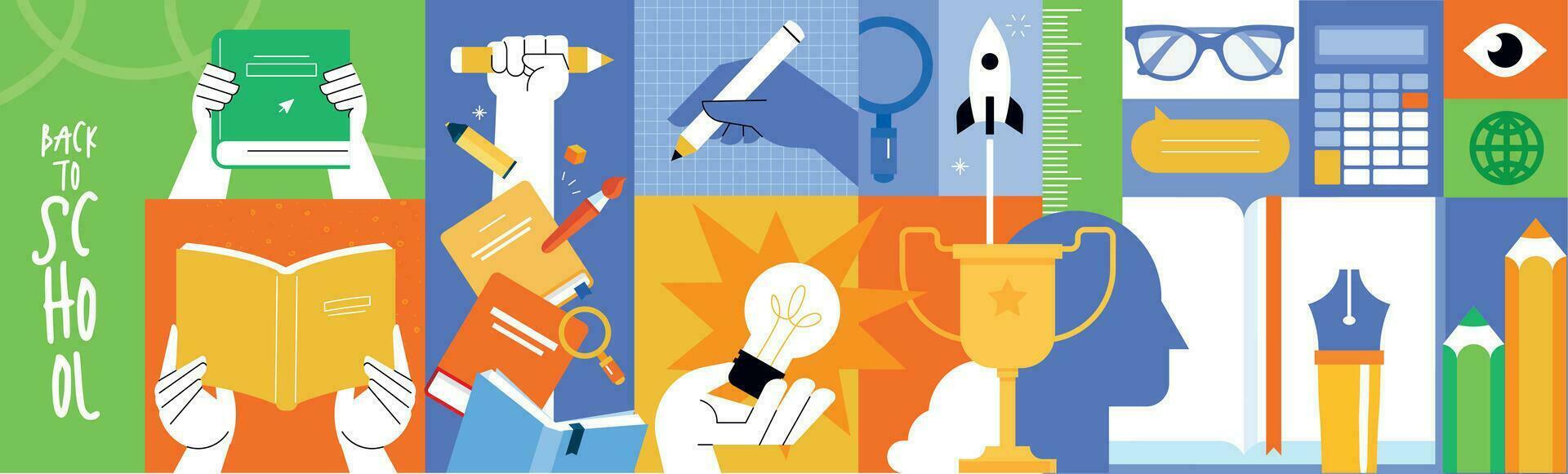 Education. Vector illustration concepts for graphic and web design, business presentation, marketing and print material. Back to school.