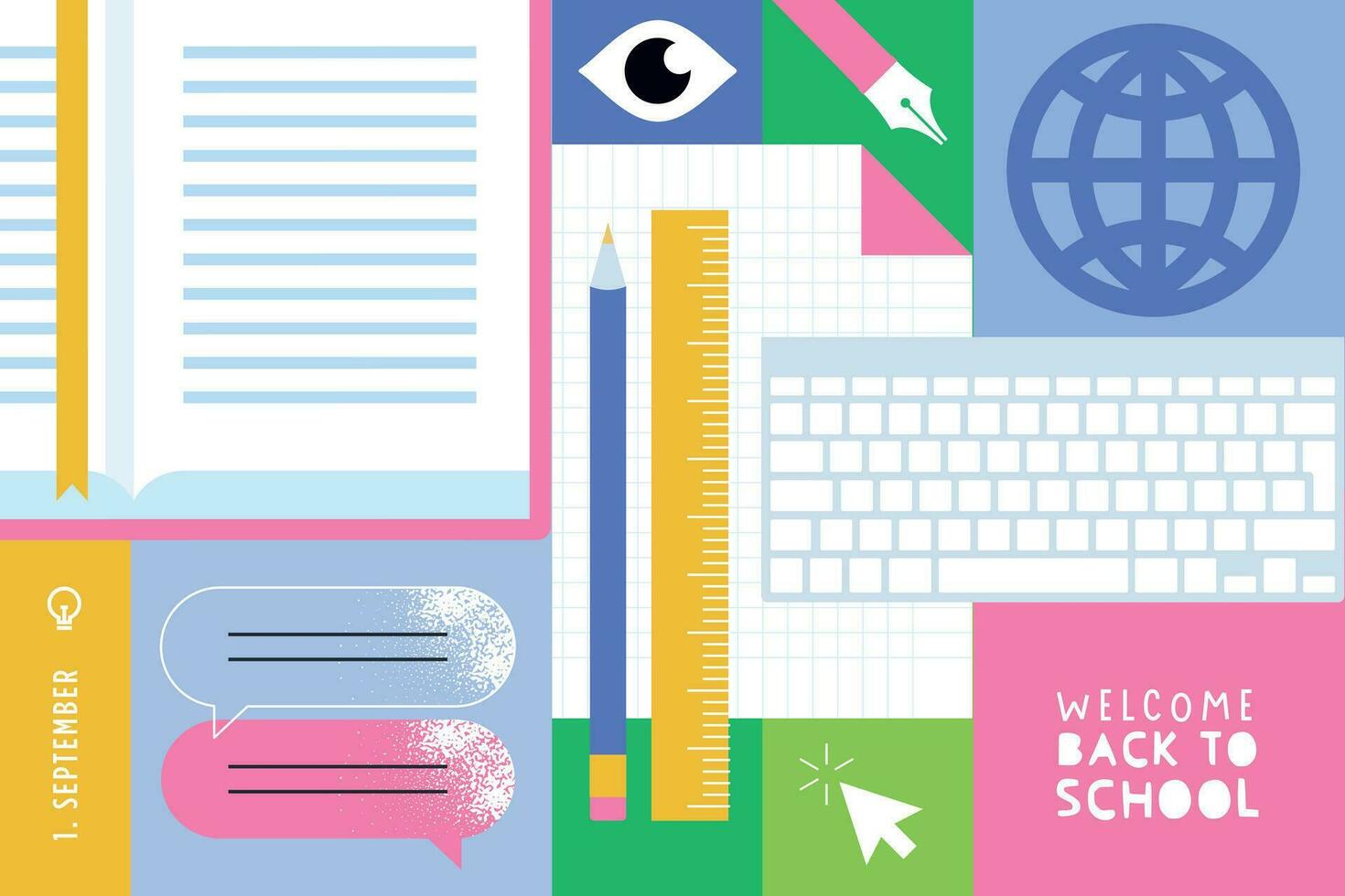 Education. Vector illustration concepts for graphic and web design, business presentation, marketing and print material. Back to school.