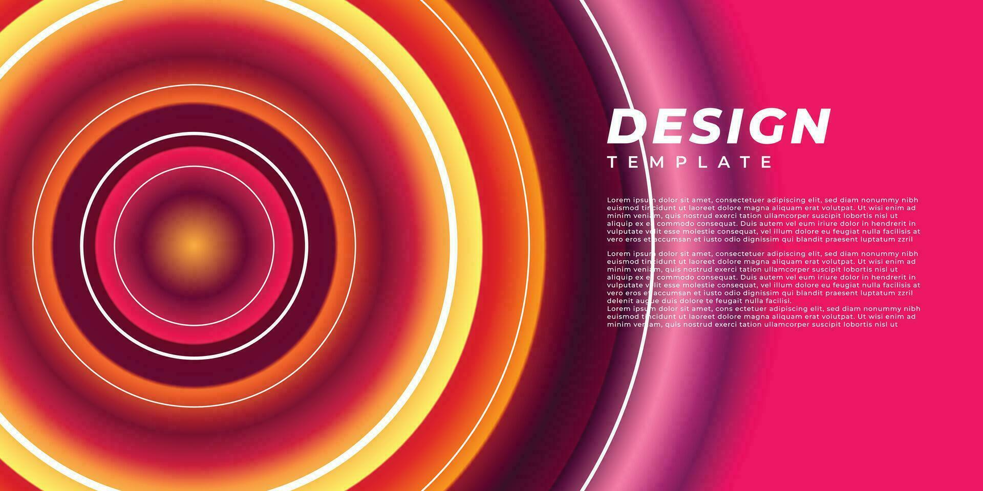 Colorful blur circle lines and layer background template copy space. Rounded banner or poster design for branding, advertisement, presentation, festival, or event graphic template vector