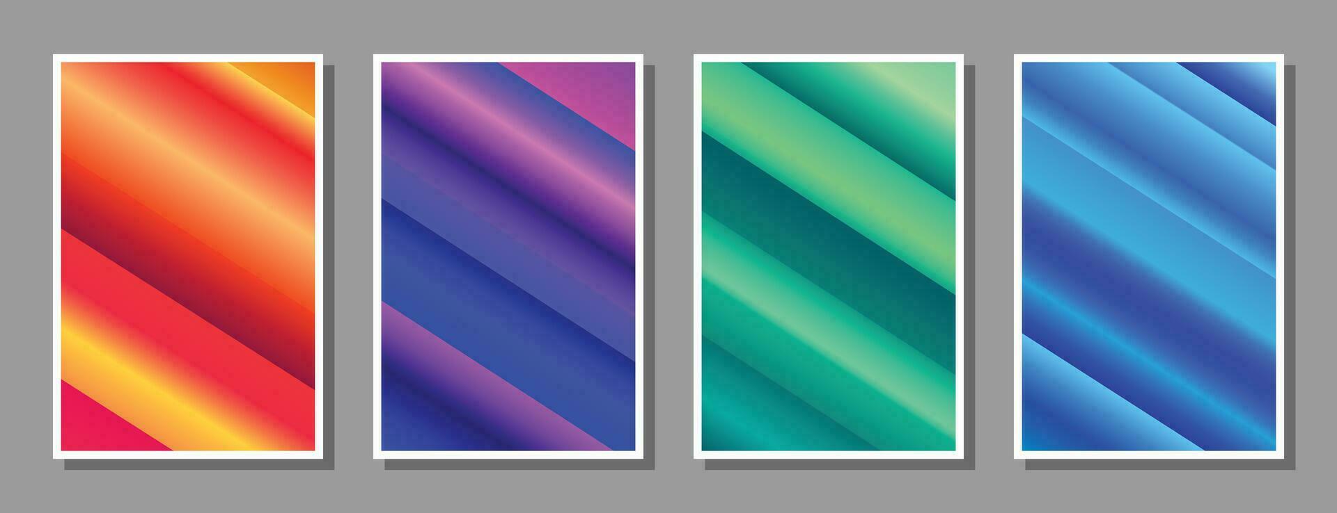 Colorful vibrant diagonal gradient screen background template copy space for poster, banner, leaflet, flyer, cover, or magazine. vector