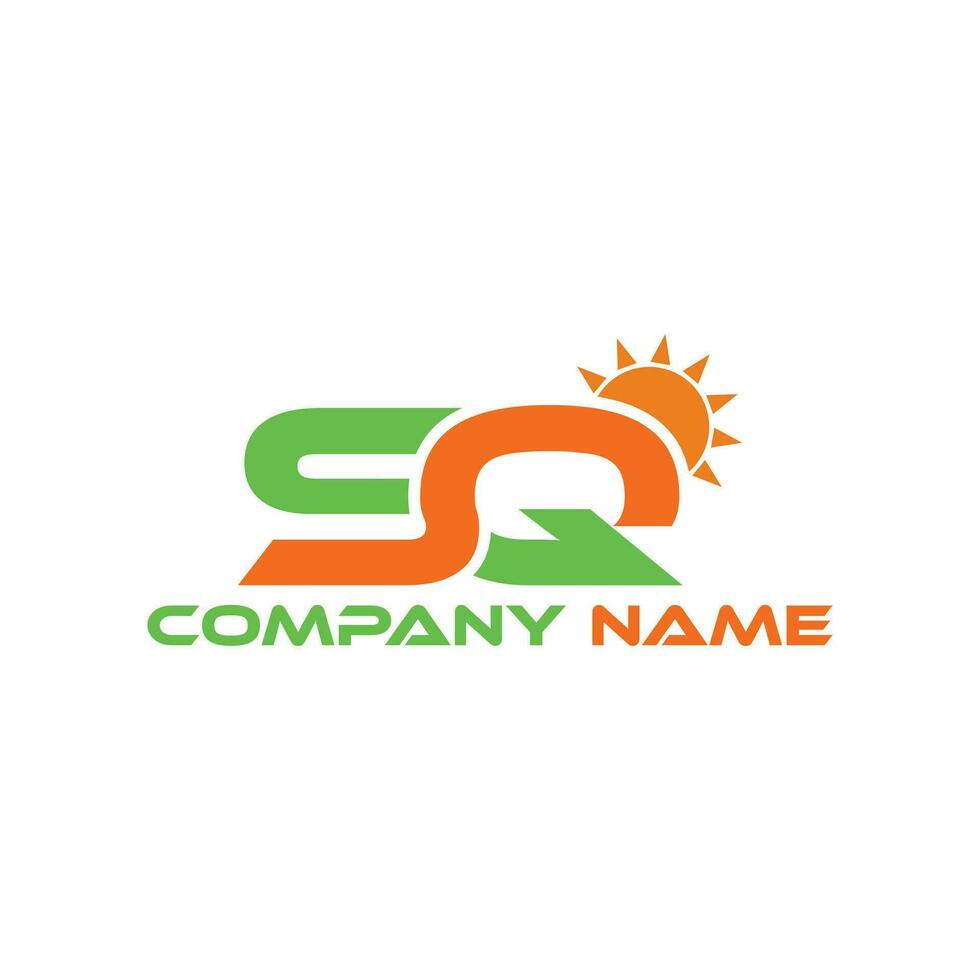 Modern Initial logo 2 letters colorful simple SG,  SG letter logo and sun combine logo vector