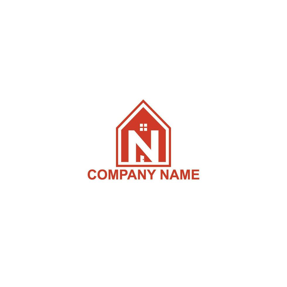 Simple icon, Letter  N, Real estate, house, building construction Logo design vector template sign and symbol for business company.