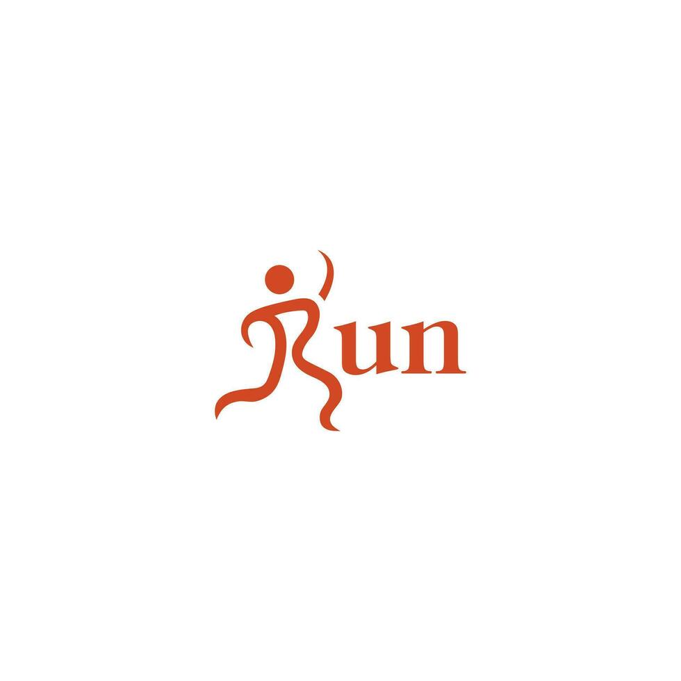 Creative wordmark logo, R for Run logo , Running logo vector template on white background