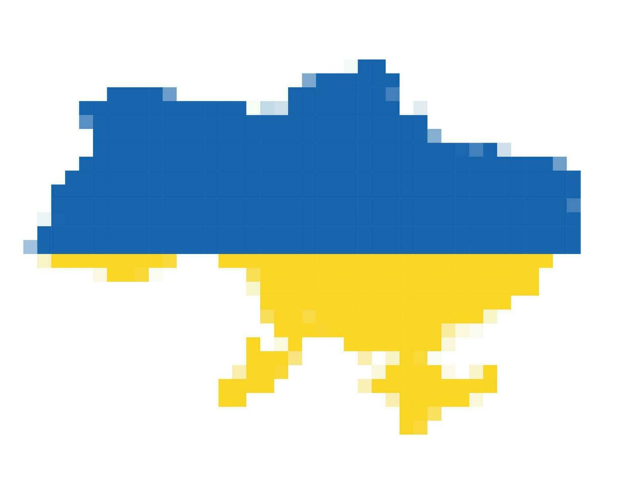 Pixel. Ukraine map. Vector illustration