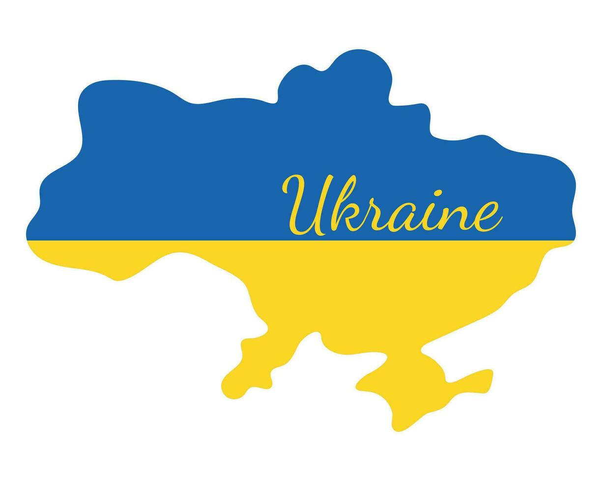 Ukraine map simple outline. Vector illustration.