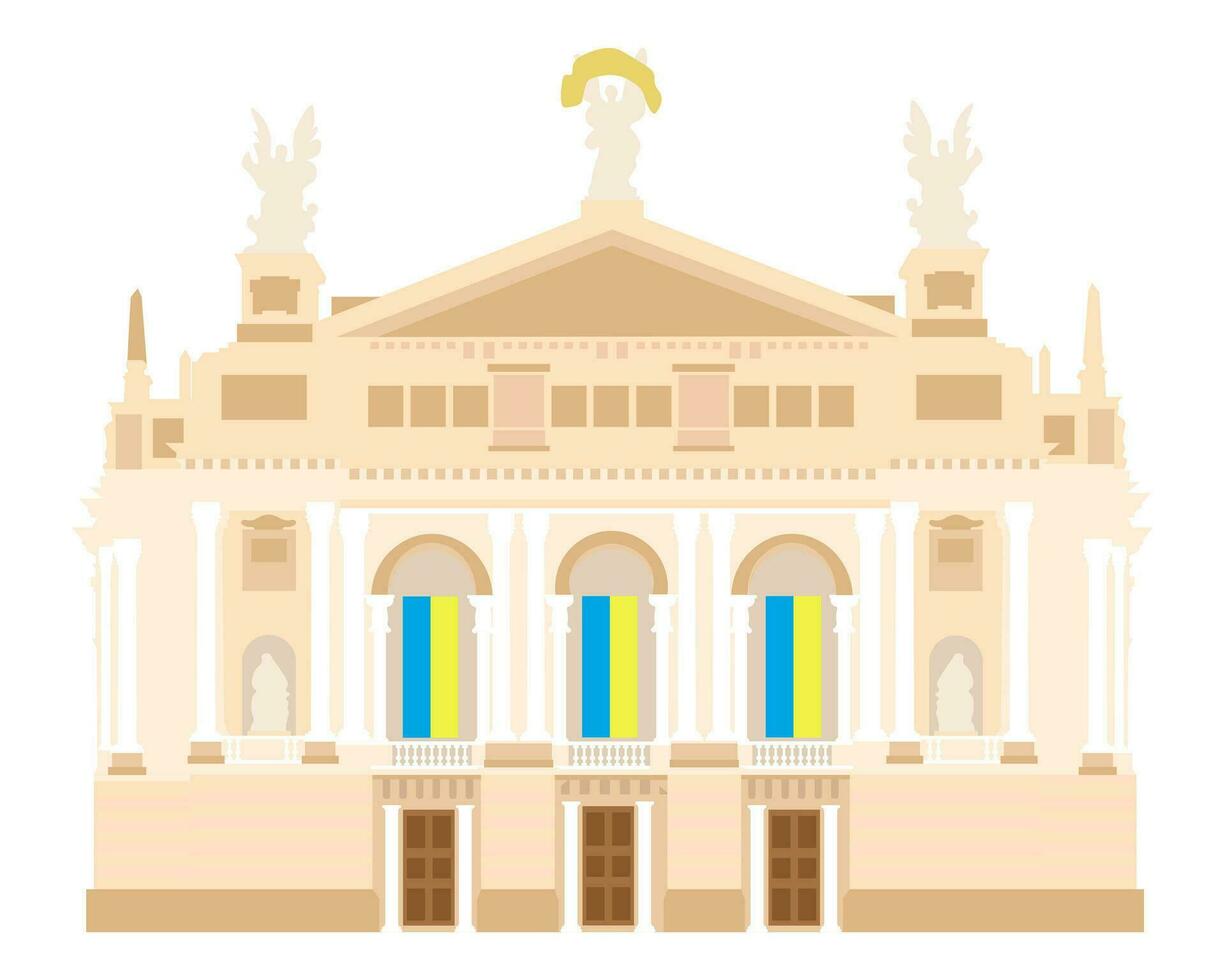Ukraine. Vector. Lviv Theatre of Opera and Ballet. vector