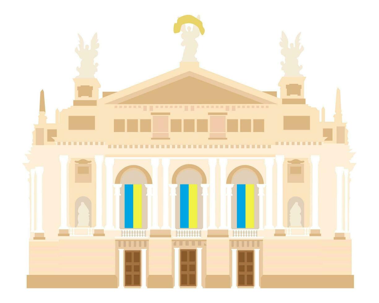 Ukraine. Vector. Lviv Theatre of Opera and Ballet. vector