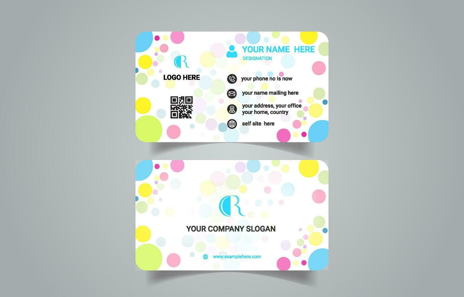 Premium colorful modern corporate business card design vector