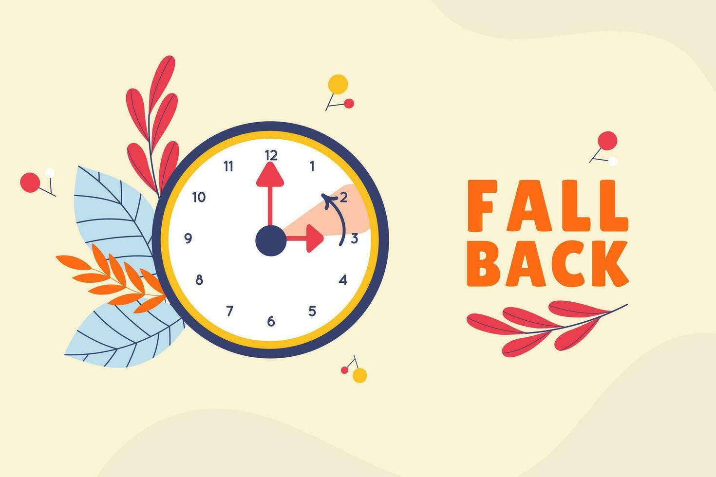 Concept transition to winter. Fall back vector
