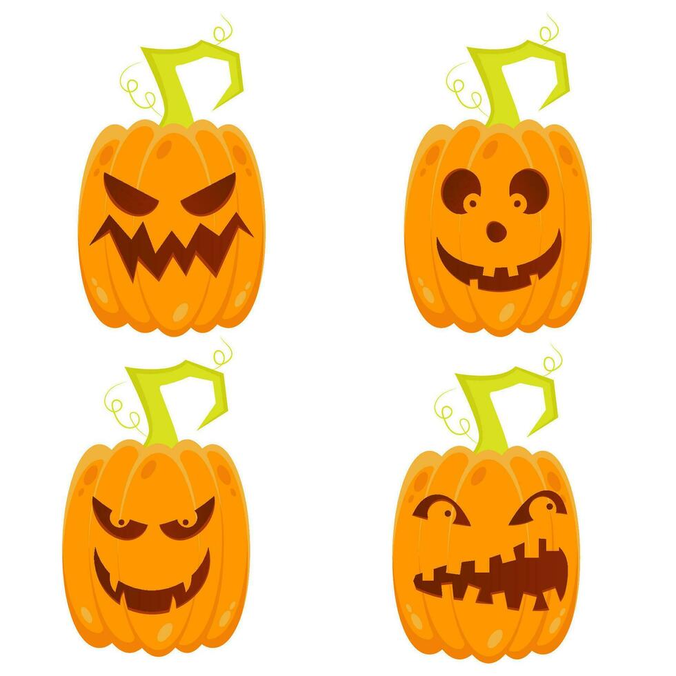 calabaza de halloween de miedo vector