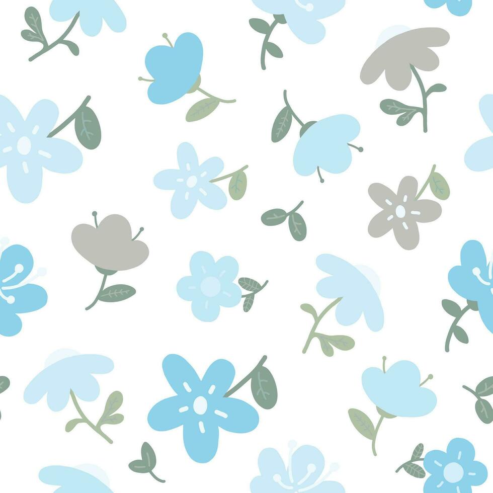 vector seamless pattern of cute flowers. for fabrics, wallpaper, wrapping paper