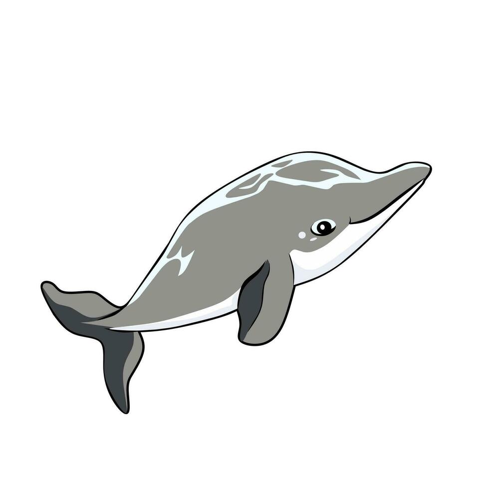 delfín gris color animación vector ilustración logo
