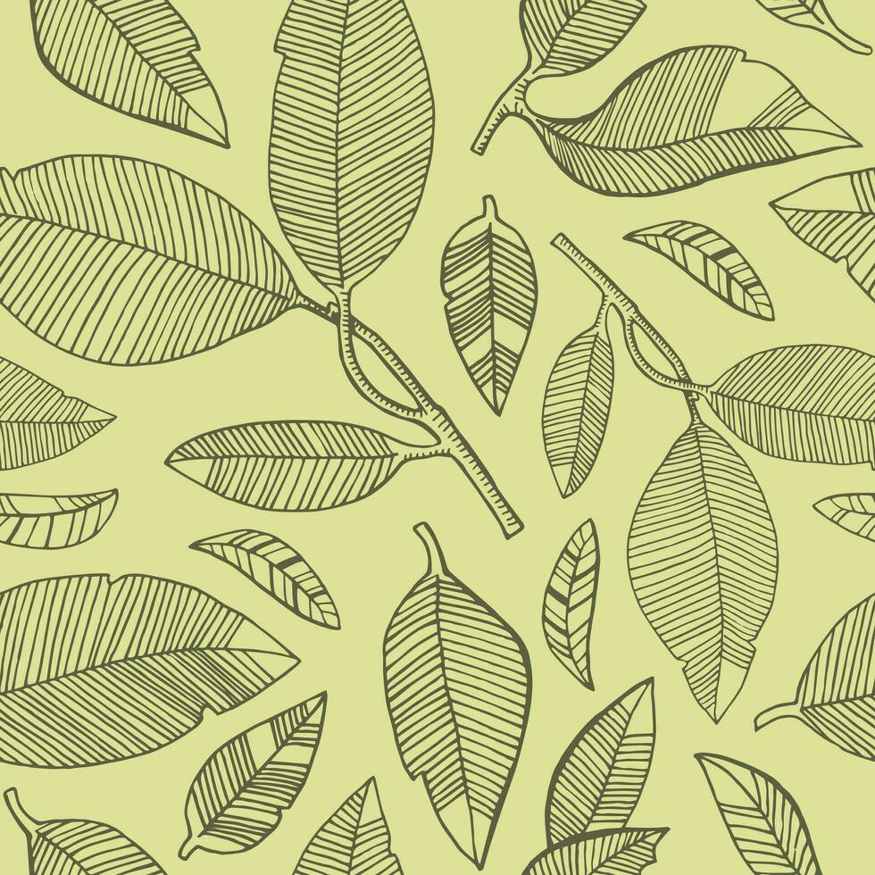 Adobe Illustrator vector seamless pattern of graphic leaves. for fabric, apparel, background, typography, wrapping paper and any design Artwork