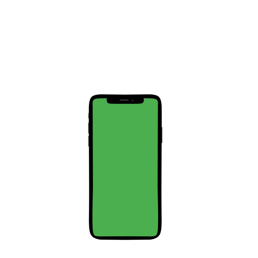 Smartphone vector logo illustration with green screen