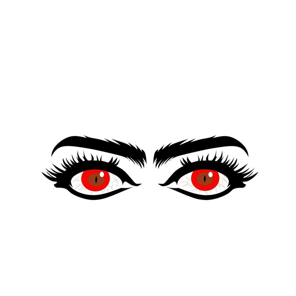 Red eye vector logo illustration