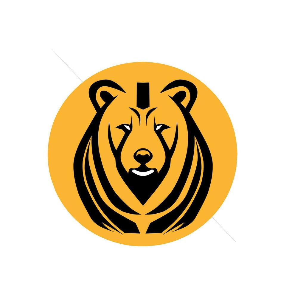 Black and yellow bear vector logo illustration image