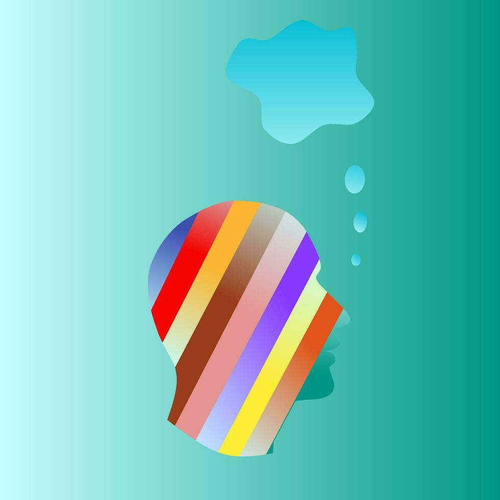 Thinking human head icon vector logo illustration
