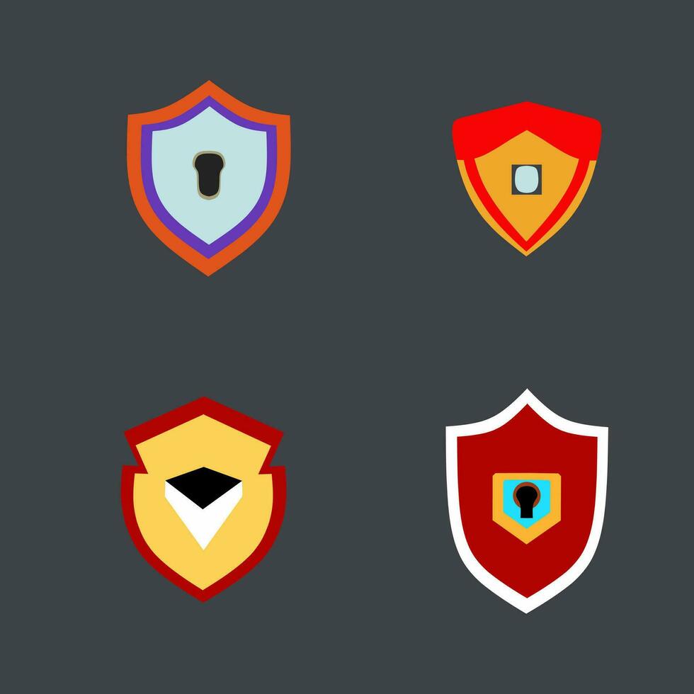 illustration logo vector set Security shield protection symbol