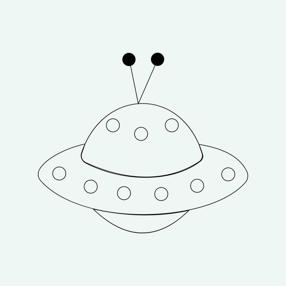 vector illustration of a flying saucer with two antennas