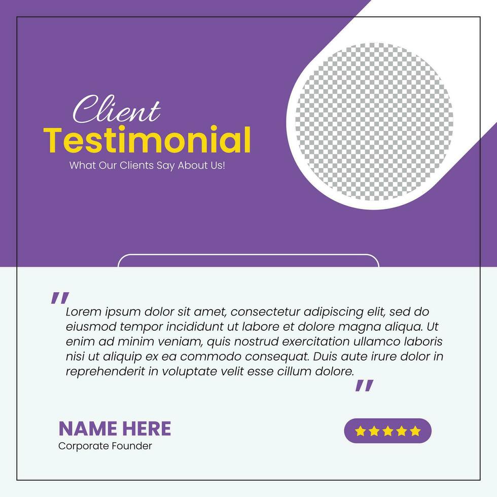 Customer feedback testimonial social media post web banner template vector