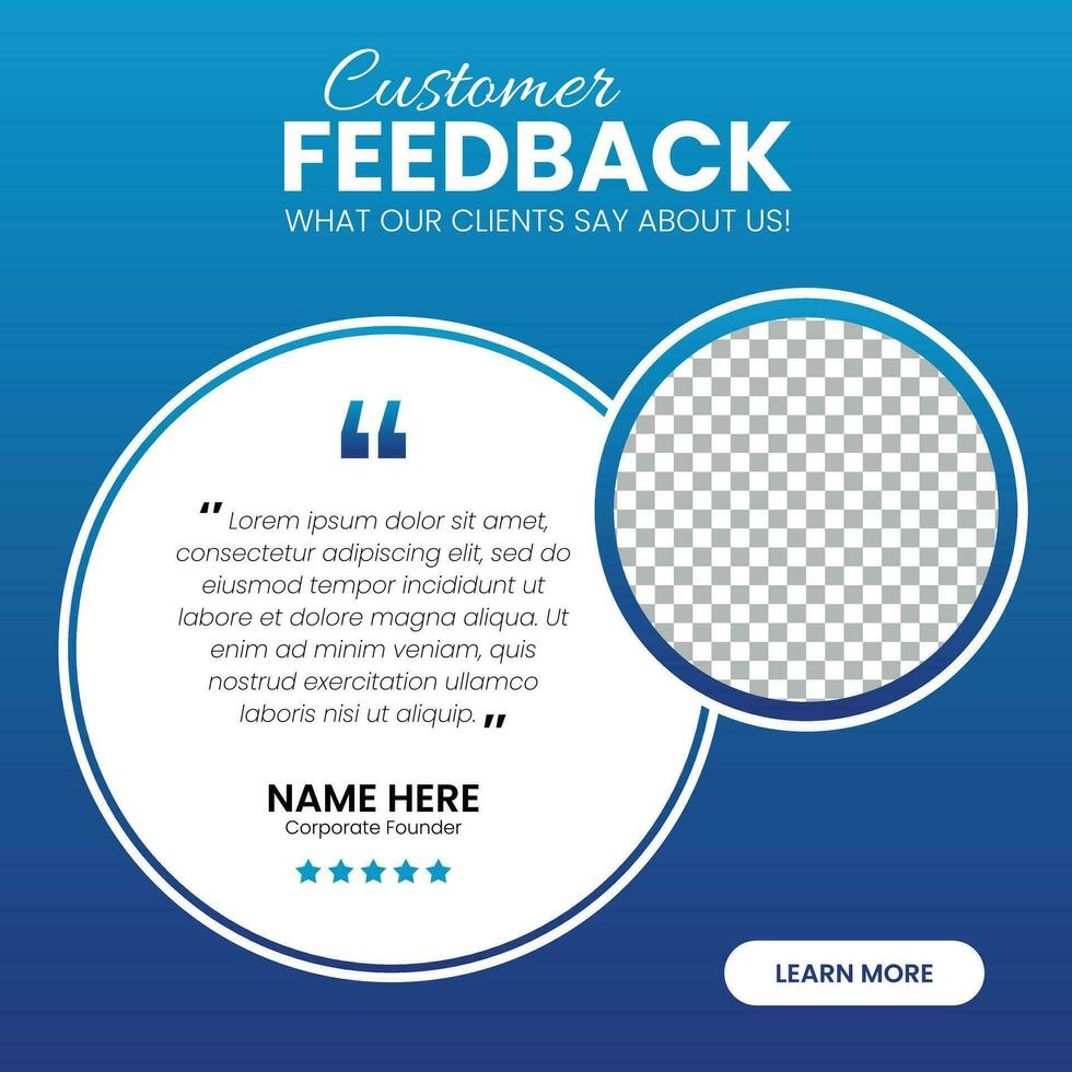 Customer feedback testimonial social media post web banner template vector