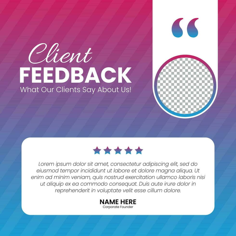 Customer feedback testimonial social media post web banner template vector