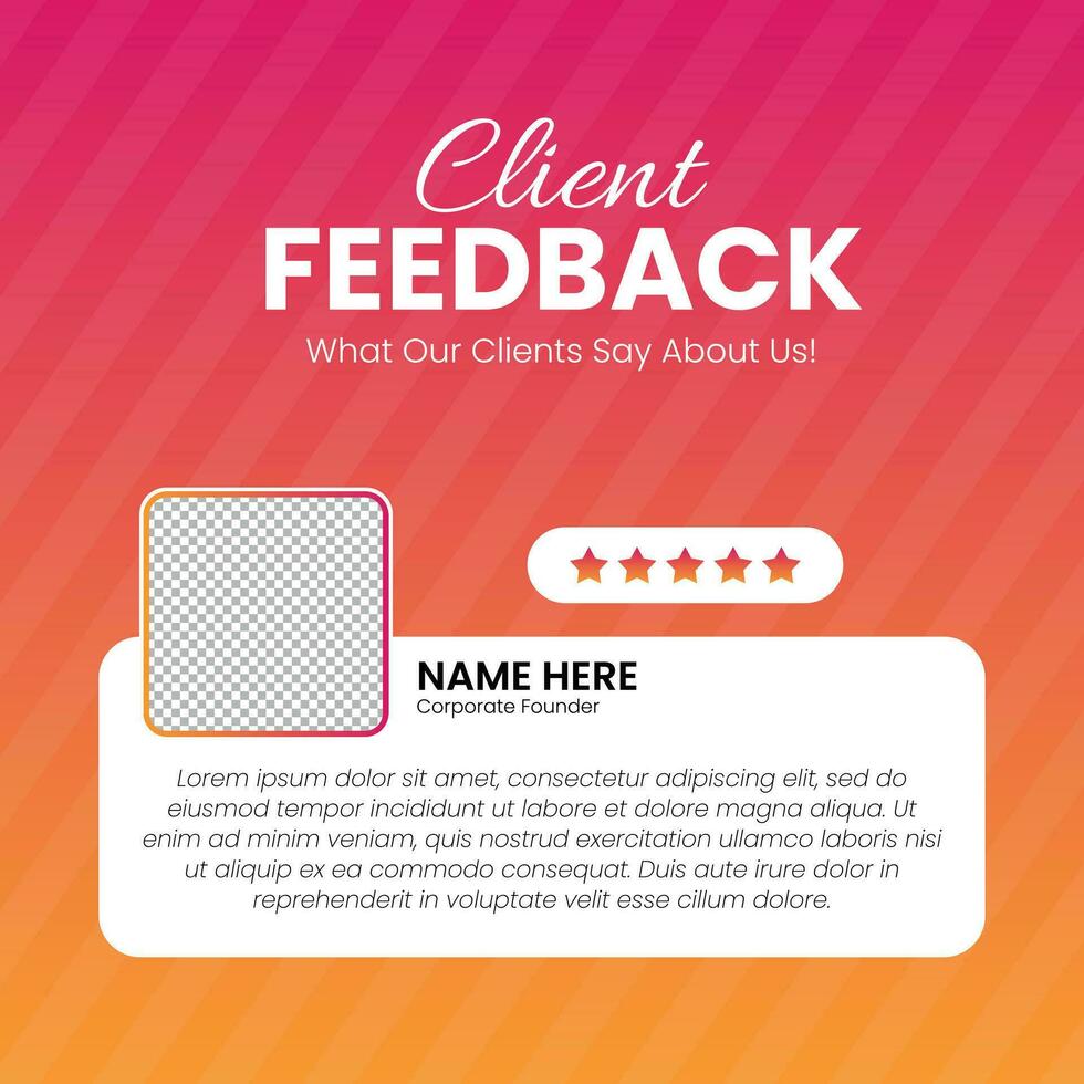 Customer feedback testimonial social media post web banner template vector