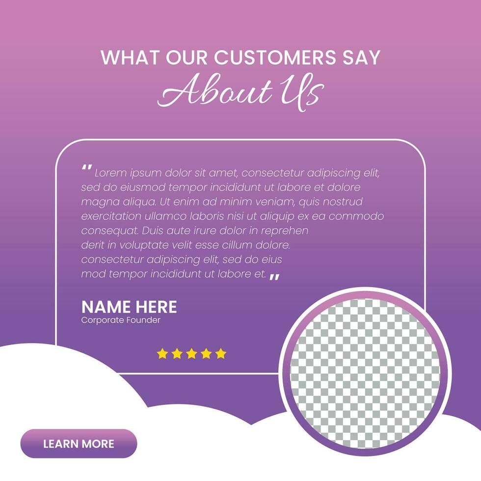 Customer feedback testimonial social media post web banner template vector