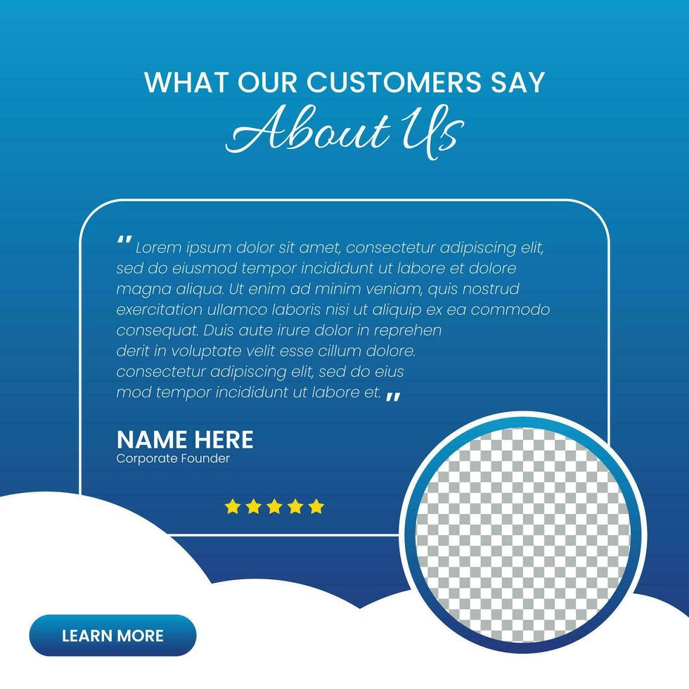 Customer feedback testimonial social media post web banner template vector