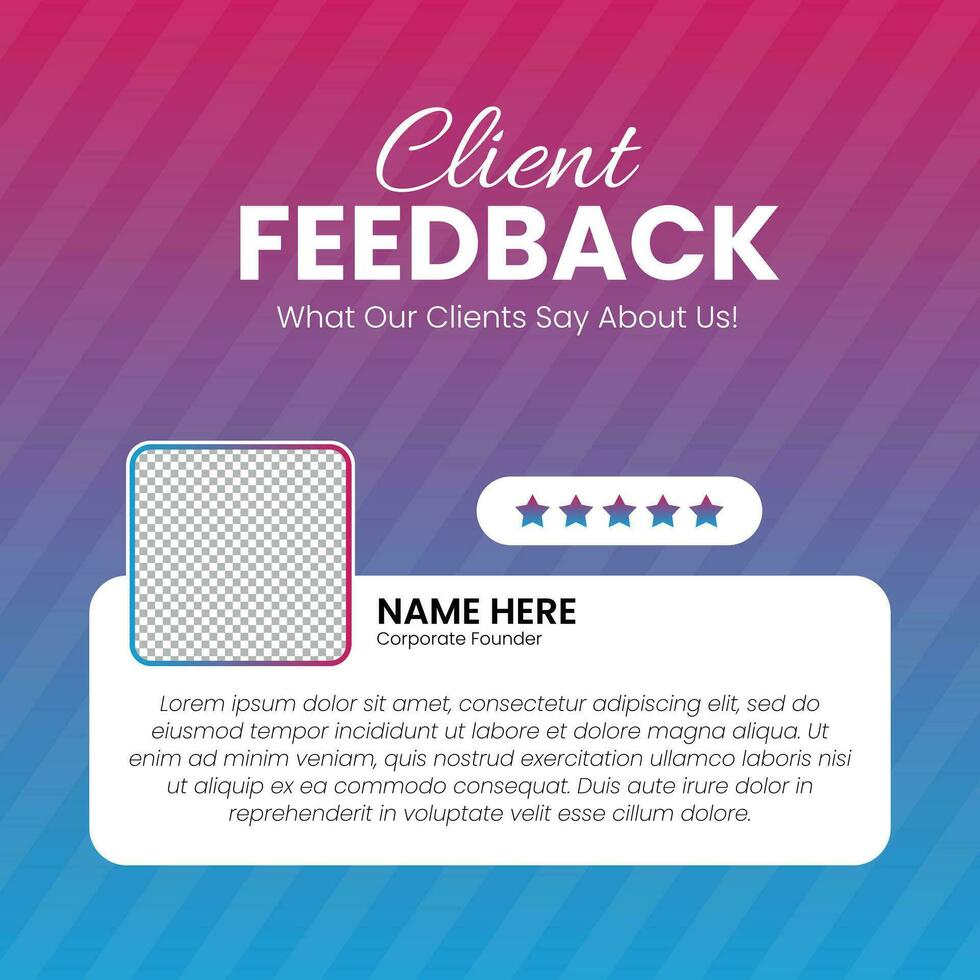 Customer feedback testimonial social media post web banner template vector