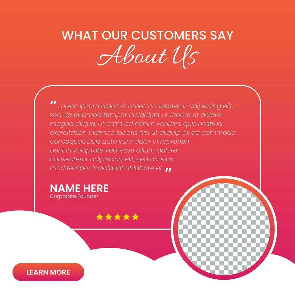 Customer feedback testimonial social media post web banner template vector