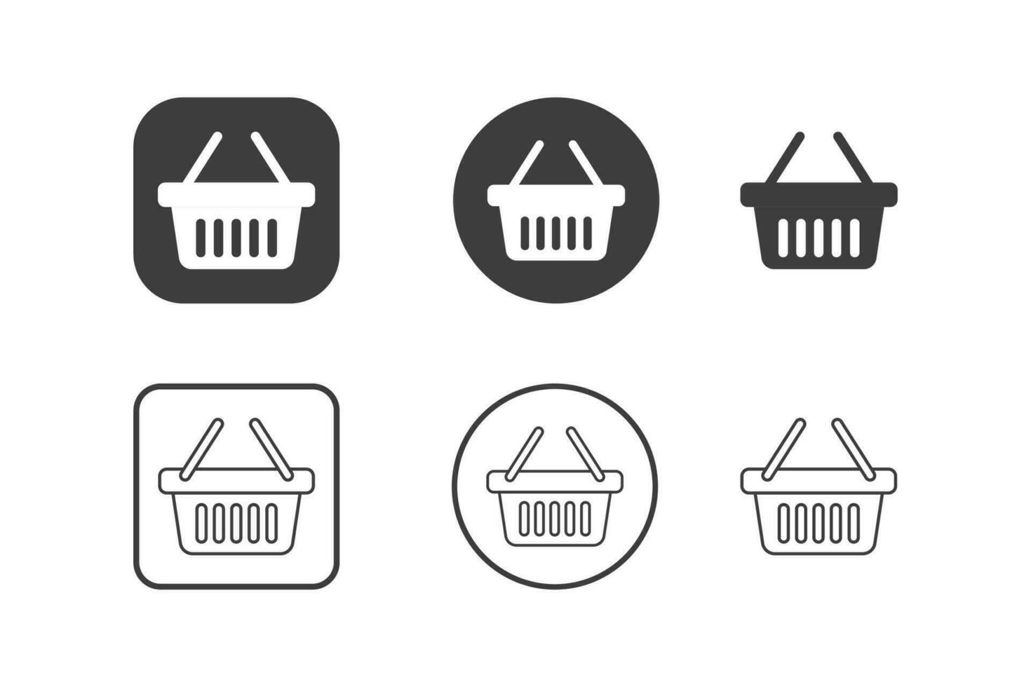 compras cesta icono diseño 6 6 variaciones. aislado en blanco antecedentes. vector