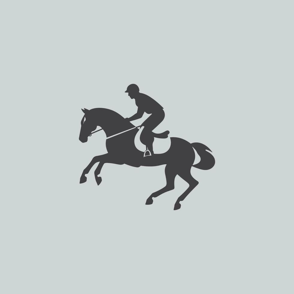 silhouette of a man riding a horse equestrian sport vector