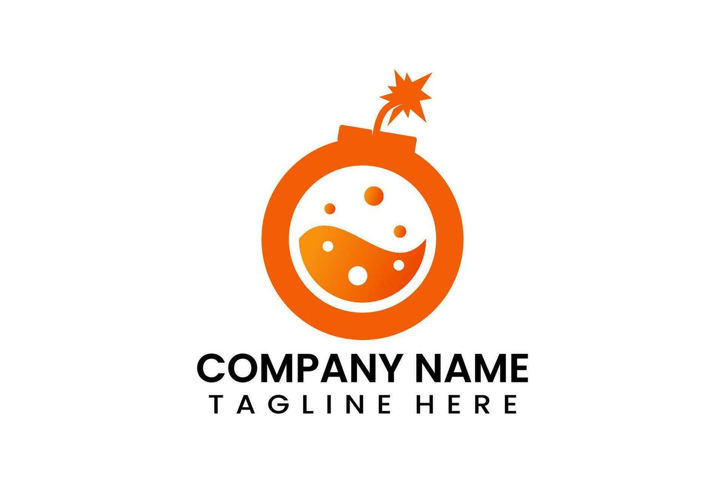 Flat vector liquid orange bomb logo modern style