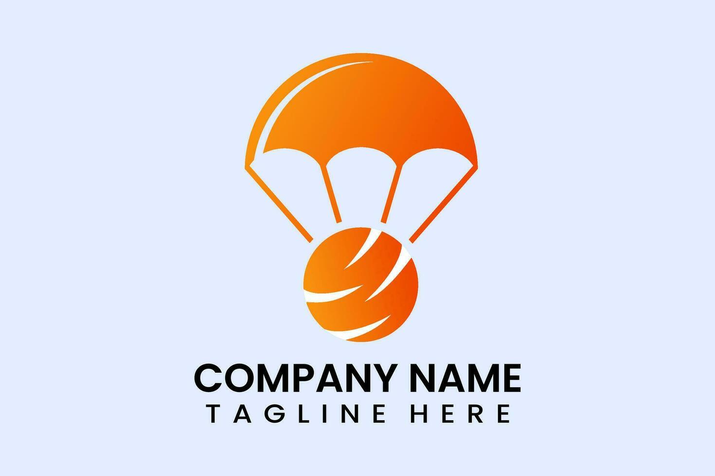 Flat vector parachute orange logo modern template