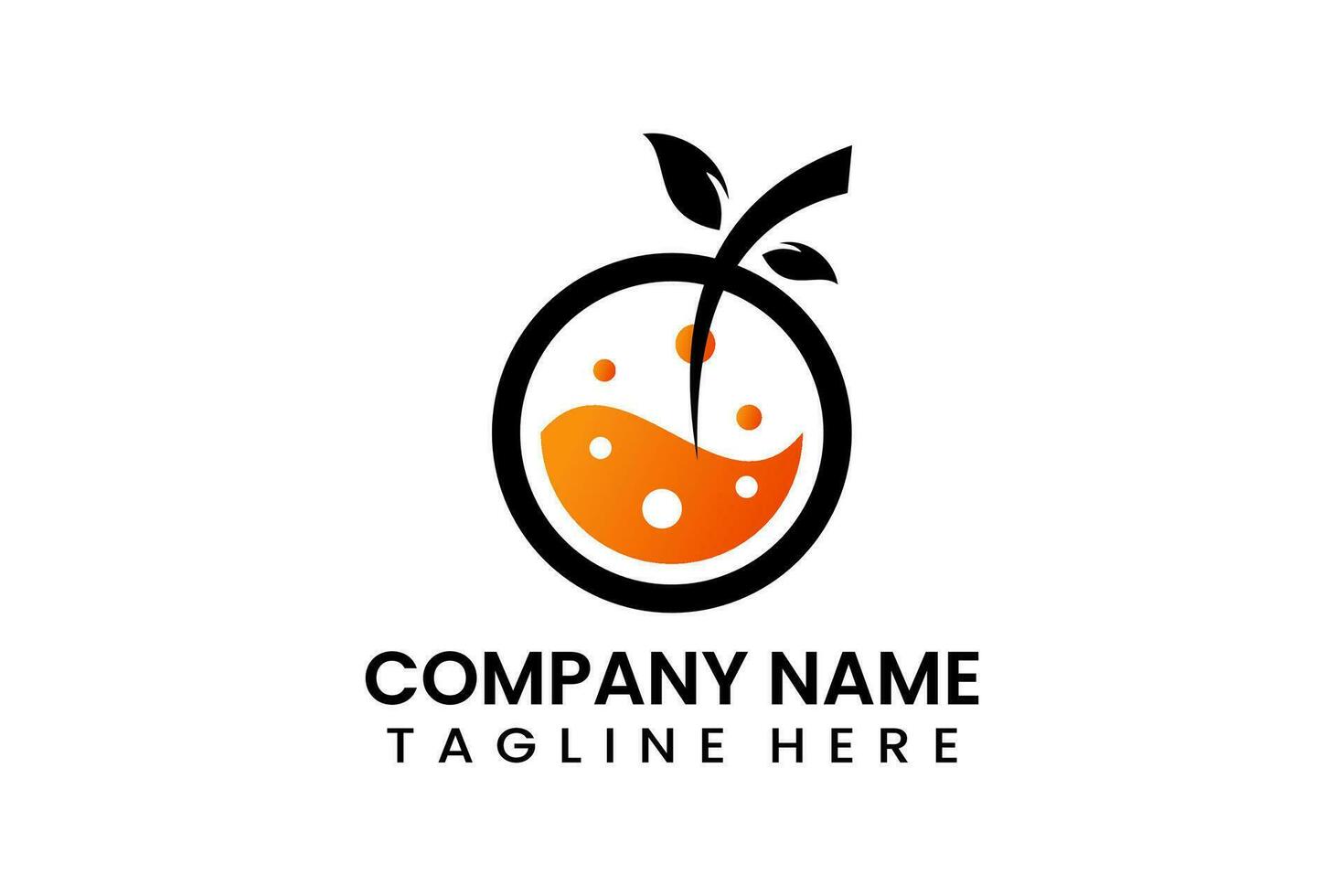 Flat vector fruit orange  logo modern template