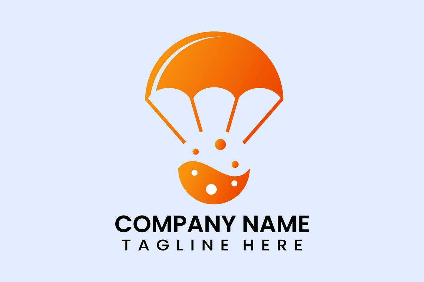 Flat vector parachute orange logo modern template