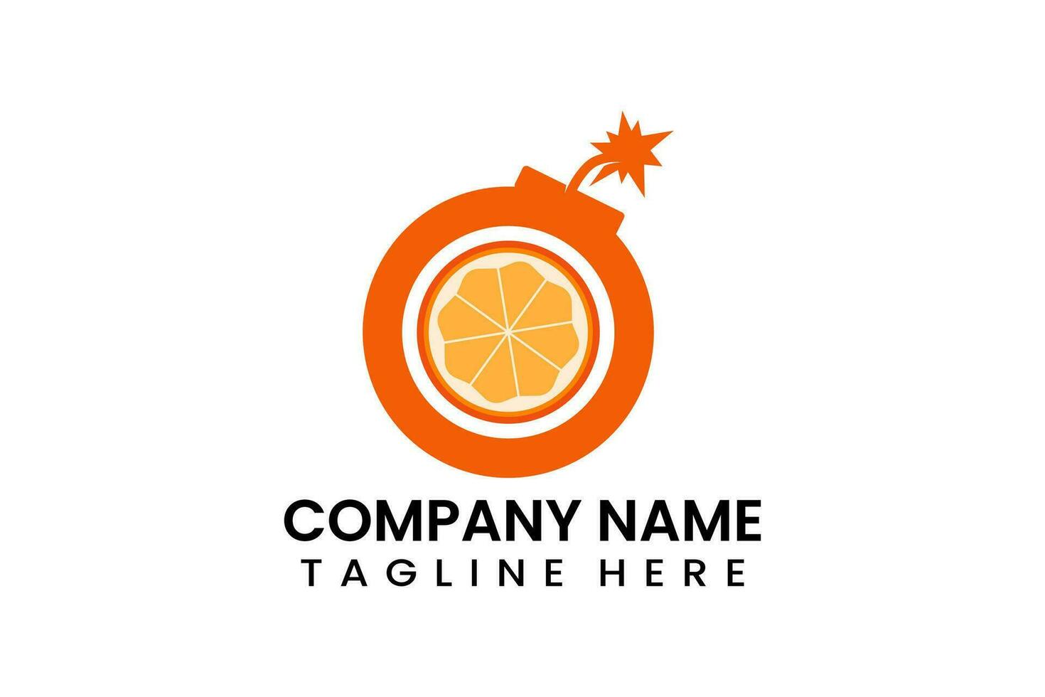 Flat vector bomb orange logo modern style template