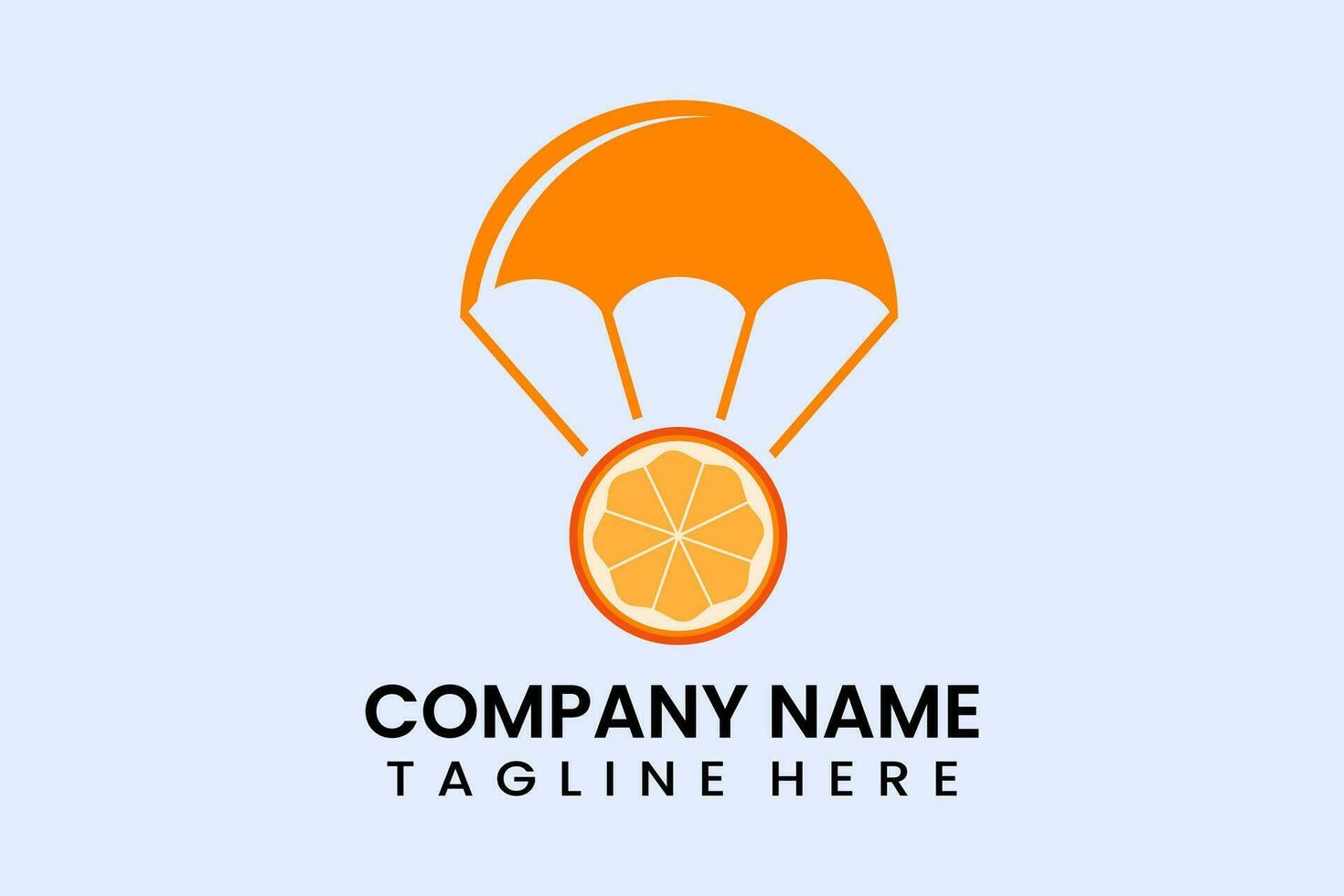 Flat vector parachute orange logo modern template