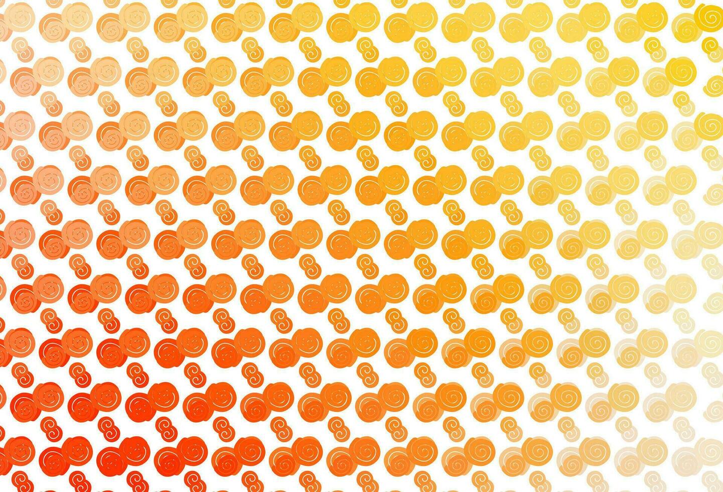 Light Yellow, Orange vector pattern with lines, ovals.