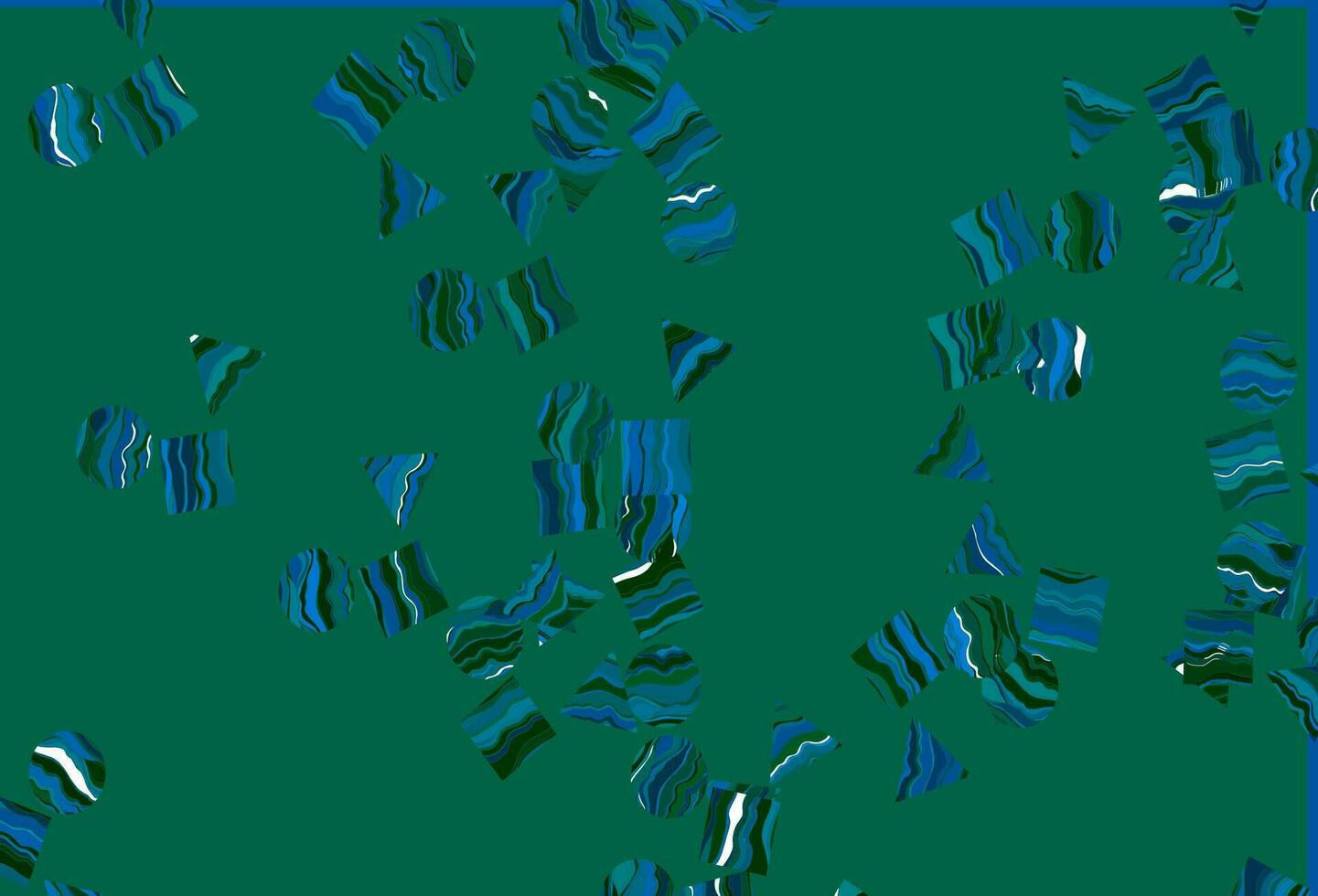 Light Blue, Green vector template with crystals, circles, squares.