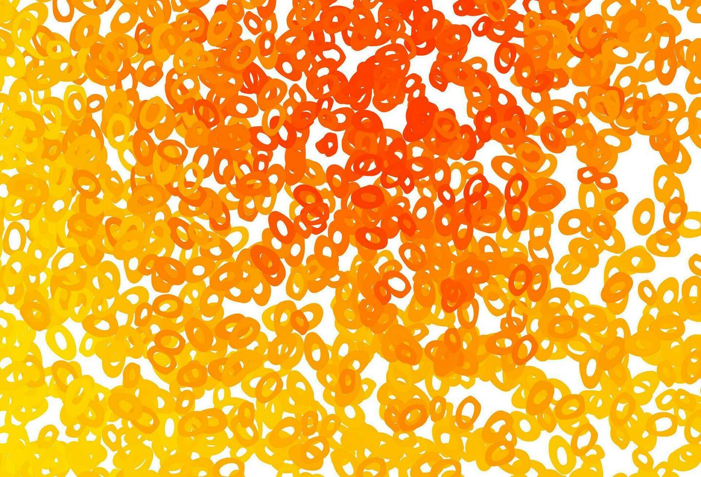 Light Yellow, Orange vector background with bubbles.