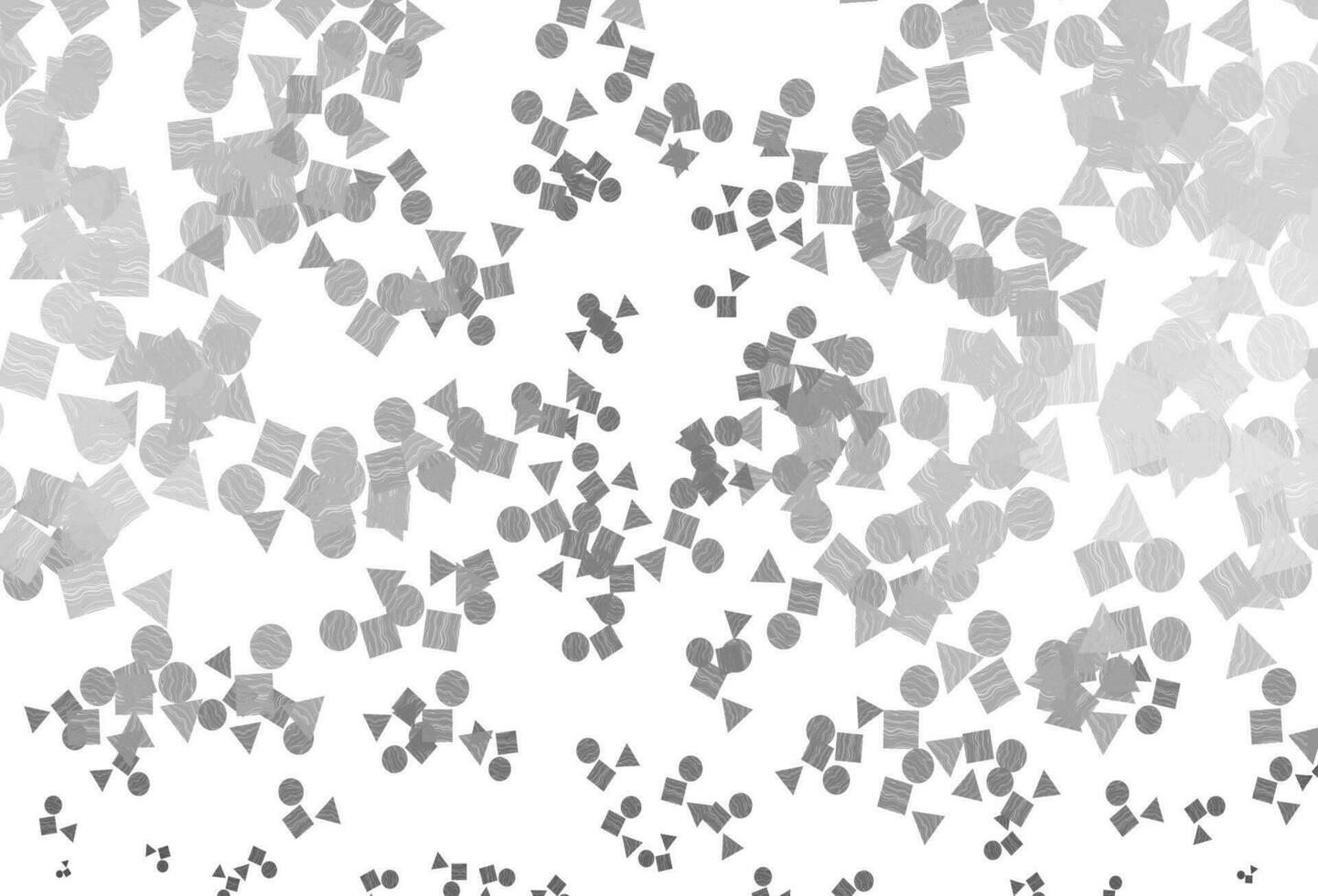 Plantilla de vector gris plateado claro con cristales, círculos, cuadrados.