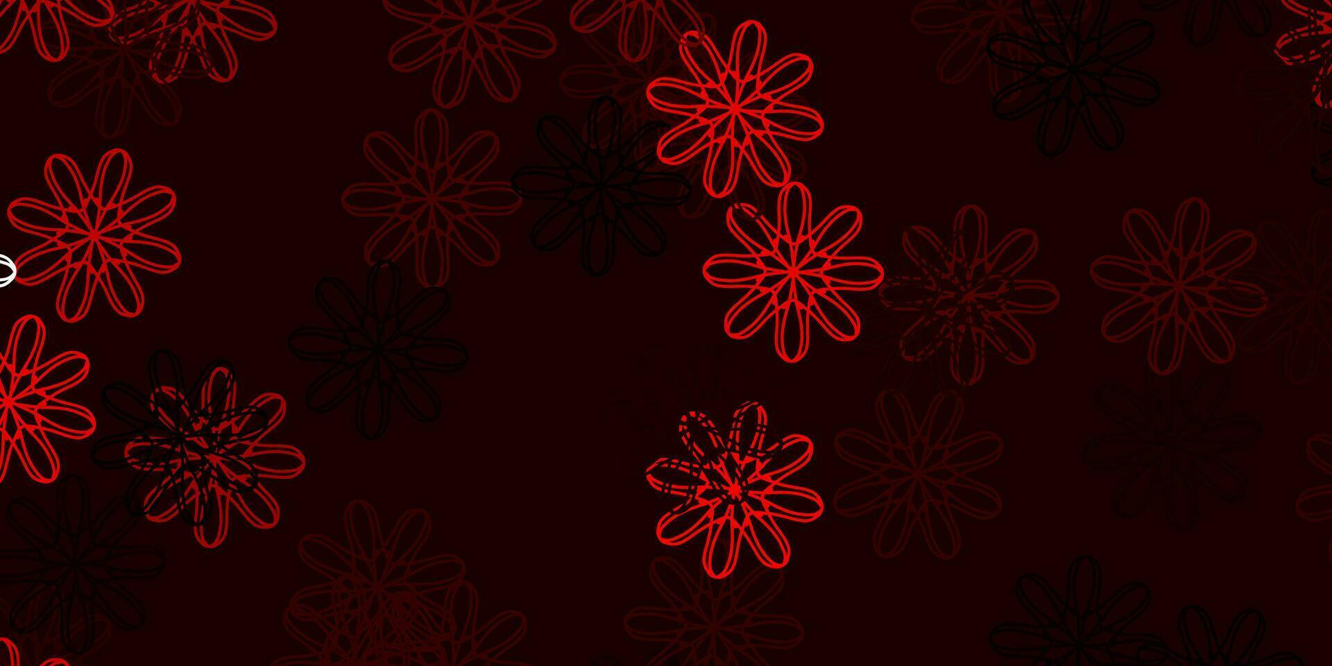 ilustraciones naturales de vector rojo claro con flores.