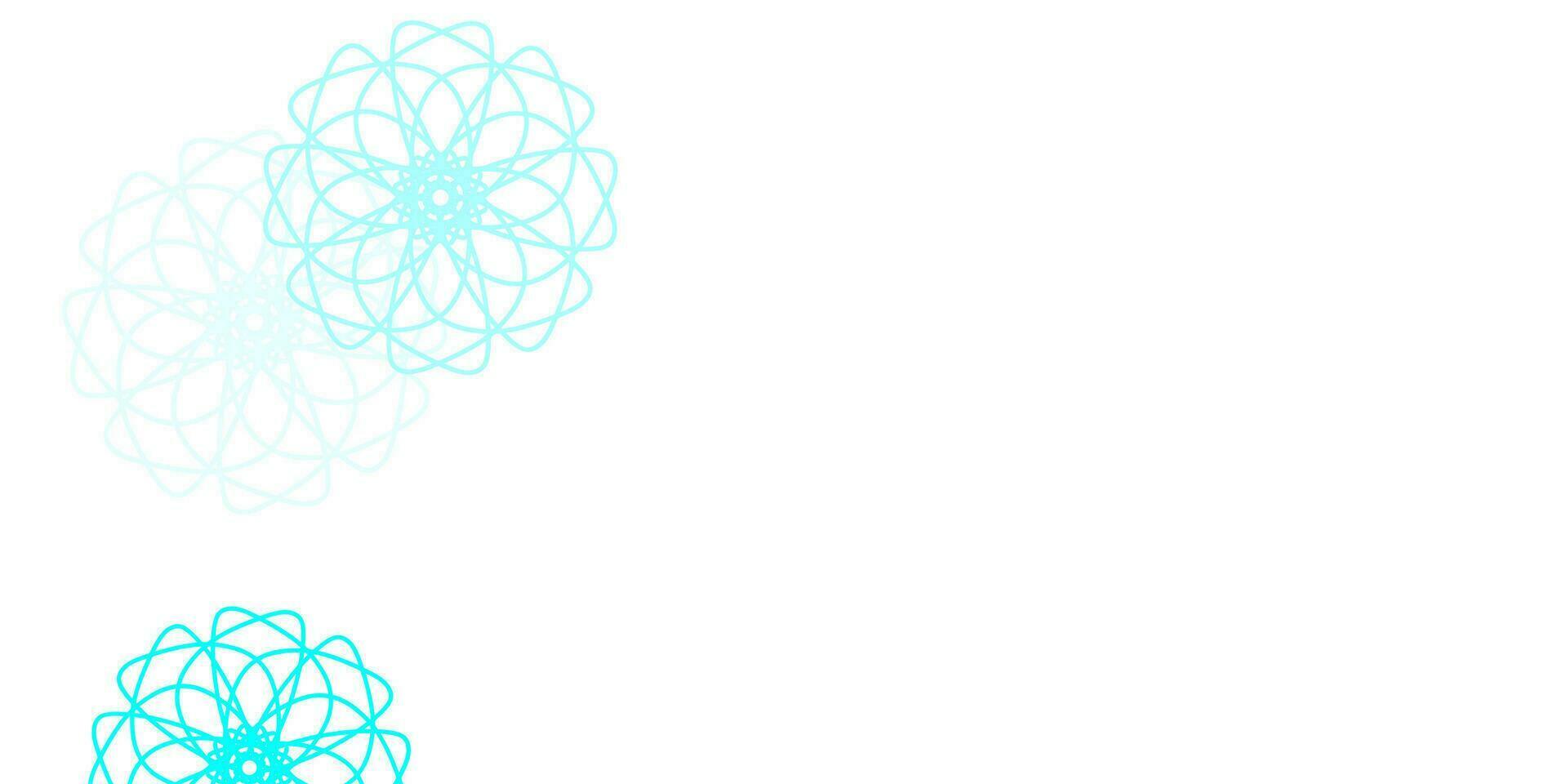 Light Blue, Green vector doodle pattern with flowers.