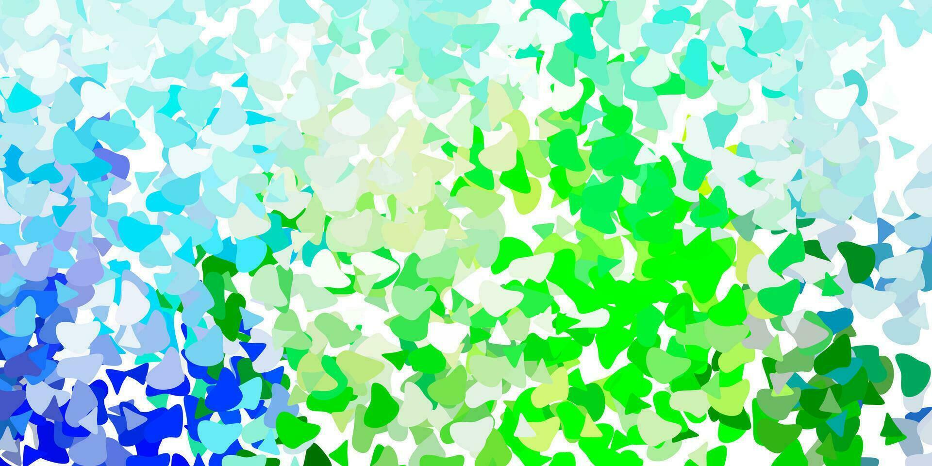 Light blue, green vector background with random forms.